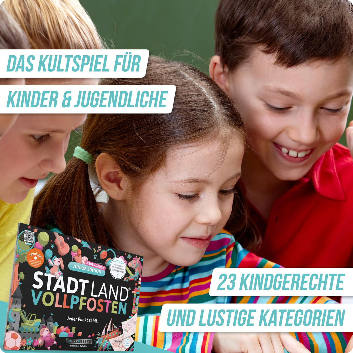 Stadt Land Vollpfosten® Spielblock | Junior Edition