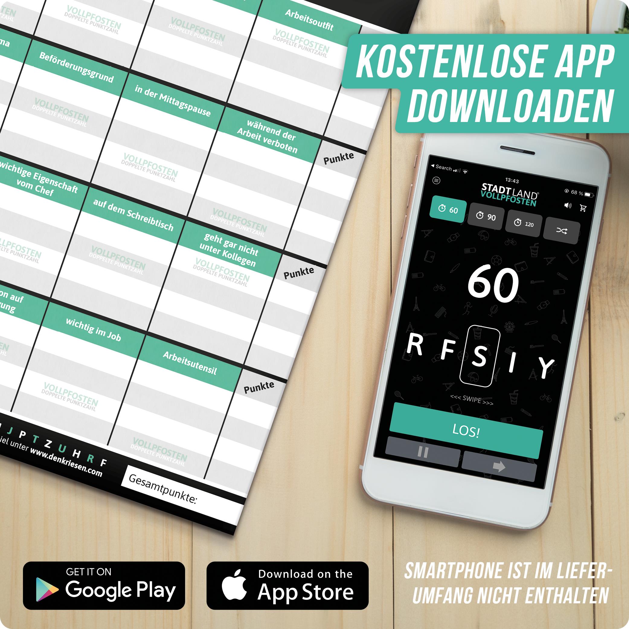 Stadt Land Vollpfosten® Job Edition – "Kaffeepause." | A4 Spielblock