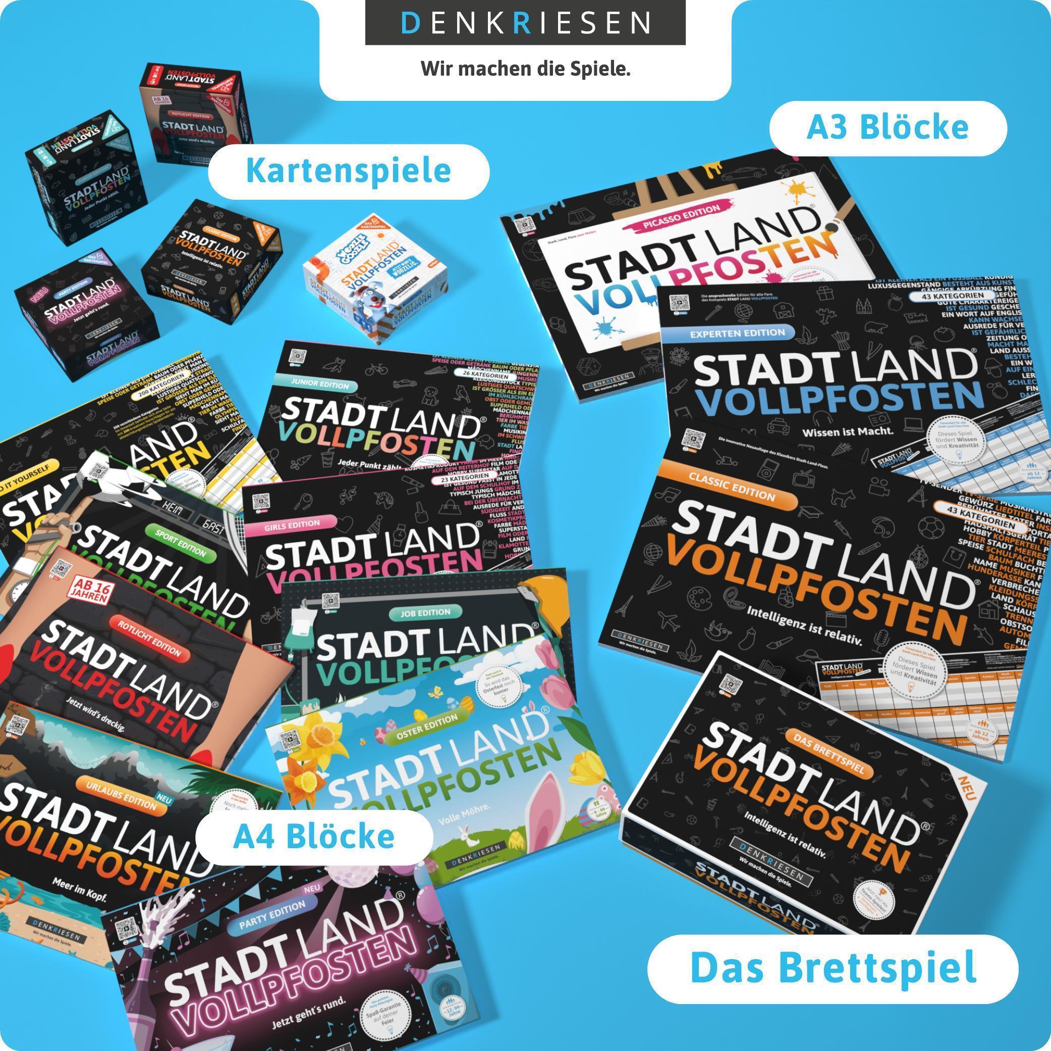 Stadt Land Vollpfosten® Christmas Edition –  "Alle Jahre wieder." | A3 Spielblock