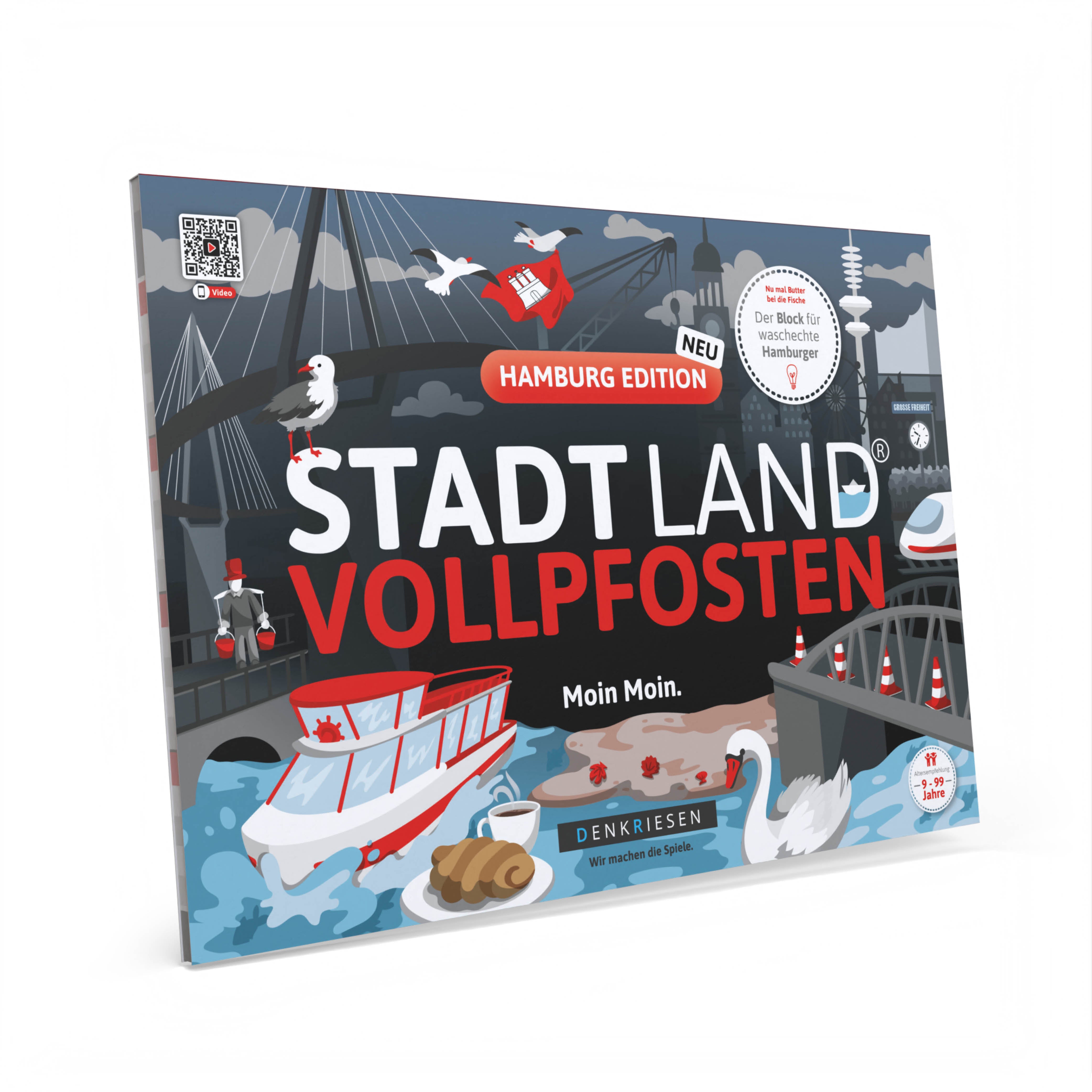 Stadt Land Vollpfosten® Hamburg Edition - "Moin Moin." | A4 Spielblock