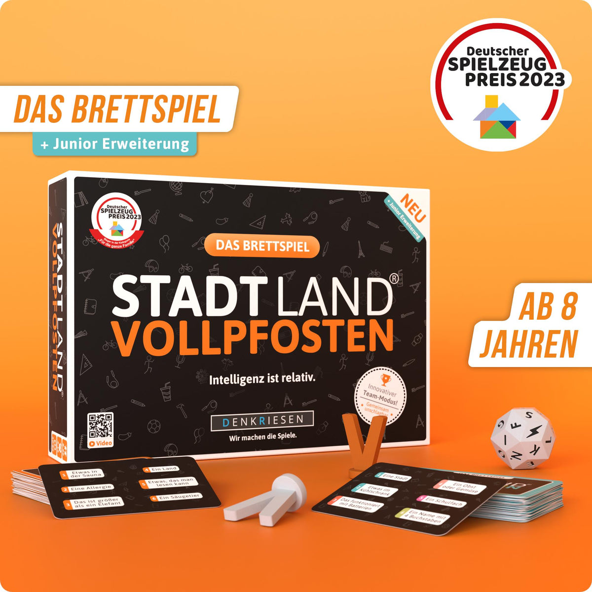 Stadt Land Vollpfosten® Das Brettspiel | inkl. Junior Erweiterung