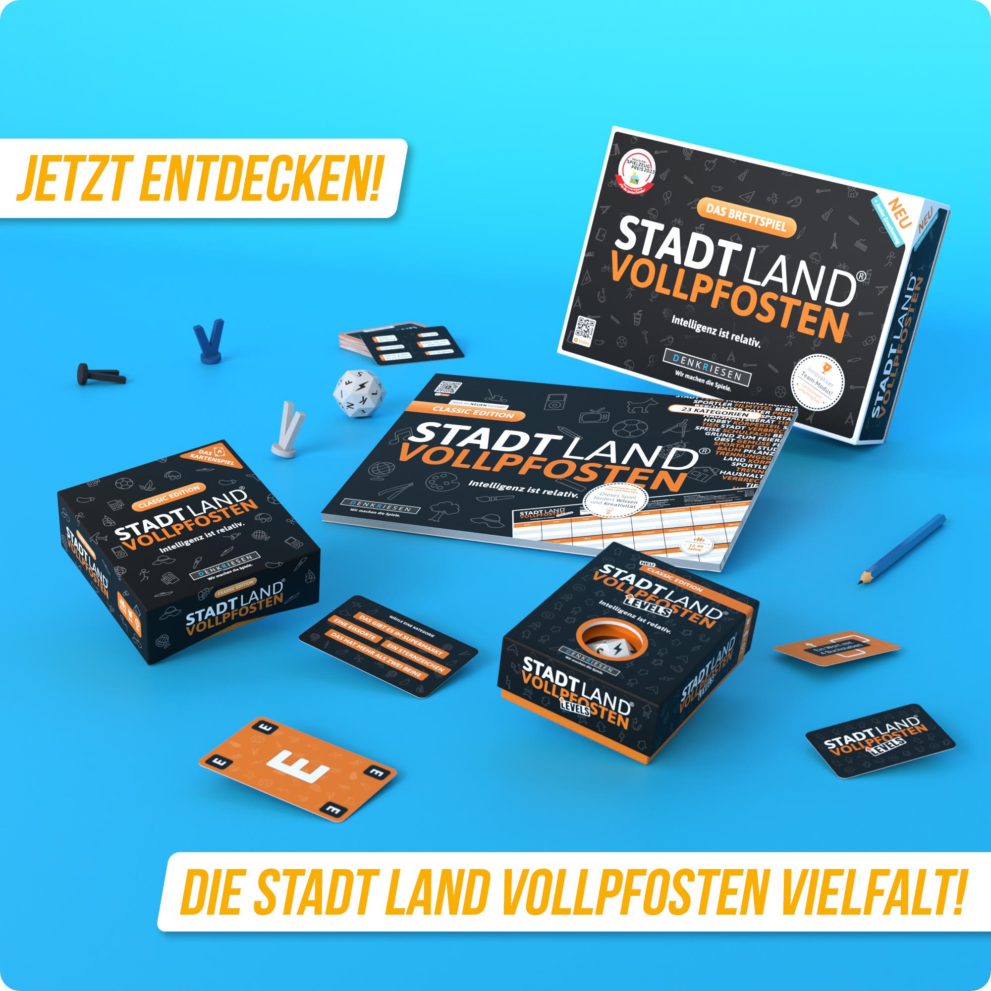 Stadt Land Vollpfosten® 70/80/90 Edition – "Früher war alles besser." | Das Kartenspiel