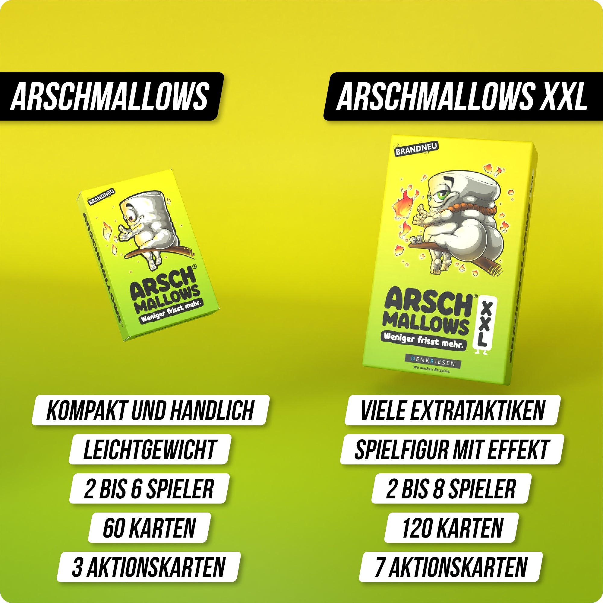 ARSCHMALLOWS® XXL –  "Weniger frisst mehr."