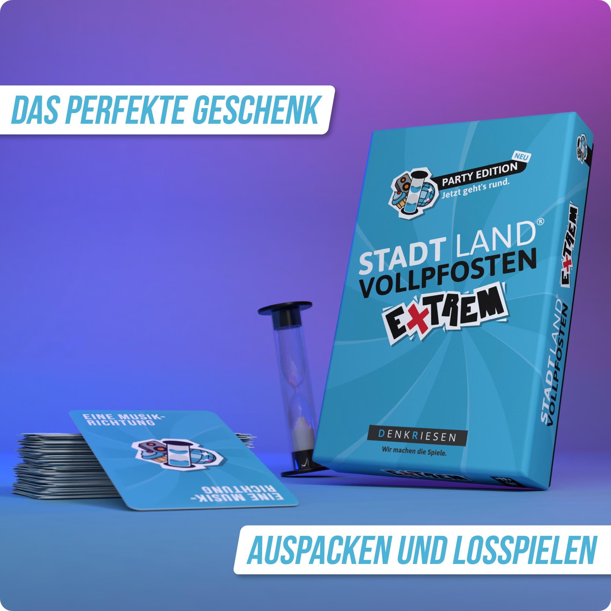 Stadt Land Vollpfosten® Party Edition – "Jetzt geht's rund."  | Extrem