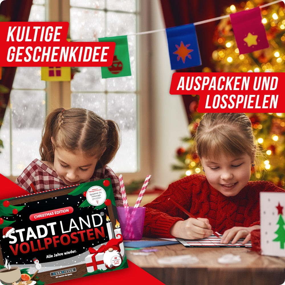 Stadt Land Vollpfosten® Christmas Edition –  "Alle Jahre wieder." | A4 Spielblock