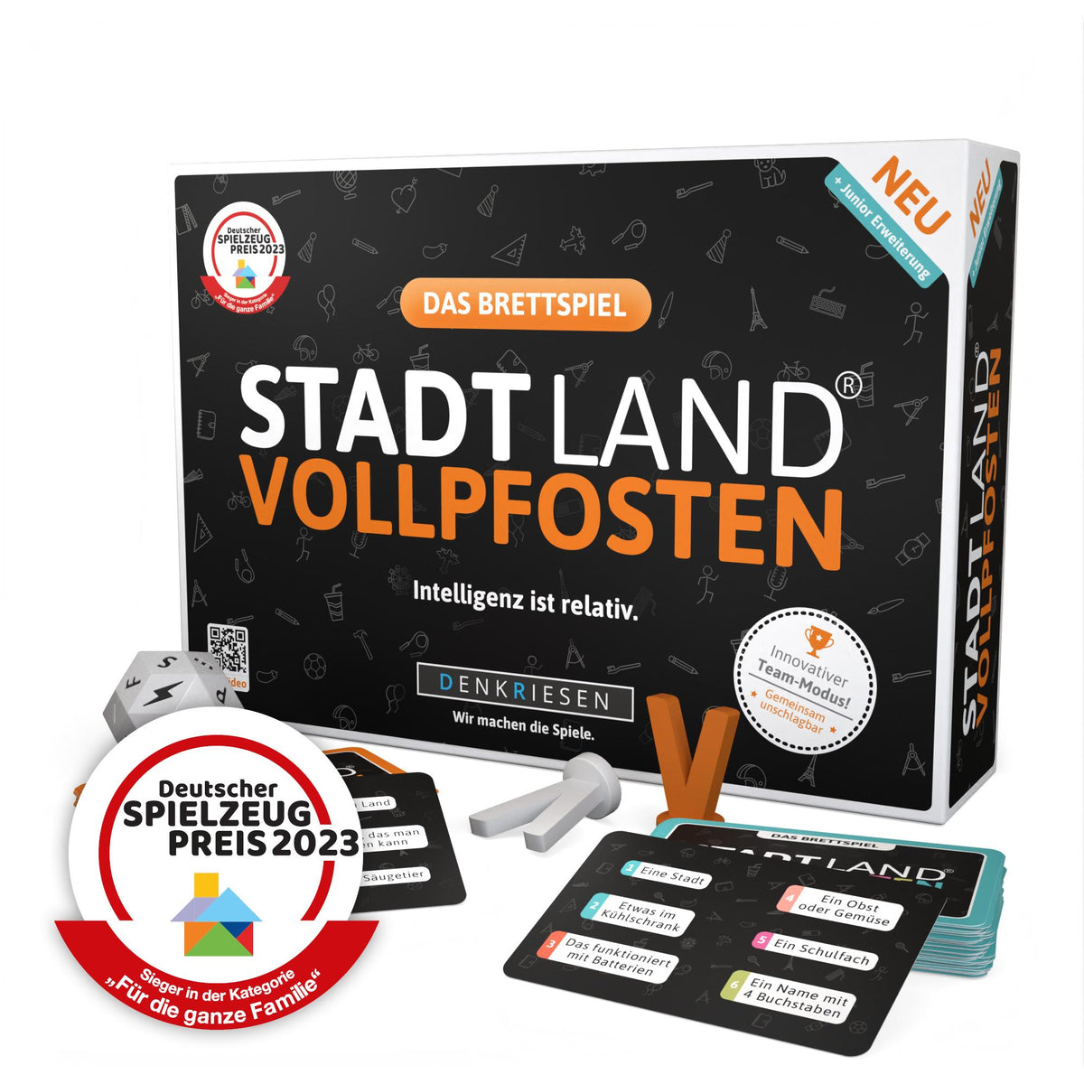 Stadt Land Vollpfosten® Das Brettspiel | inkl. Junior Erweiterung