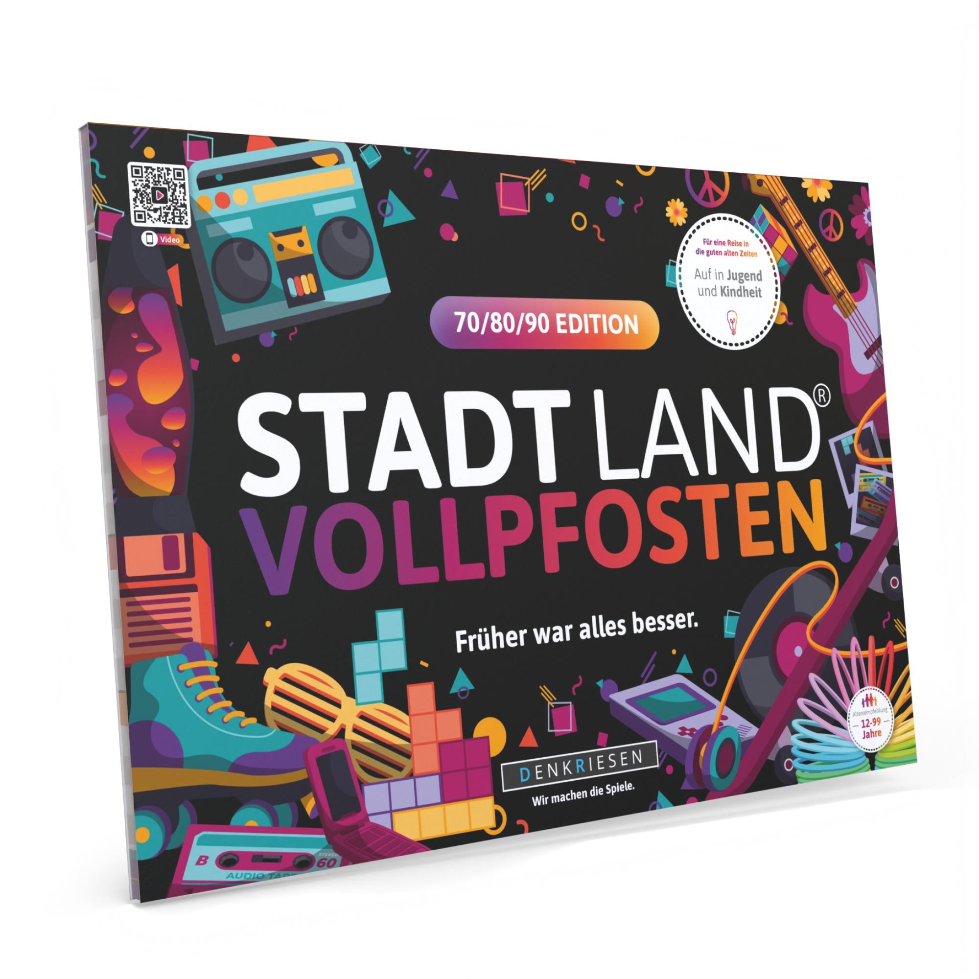 Stadt Land Vollpfosten® 70/80/90 Edition – "Früher war alles besser." | A4 Spielblock