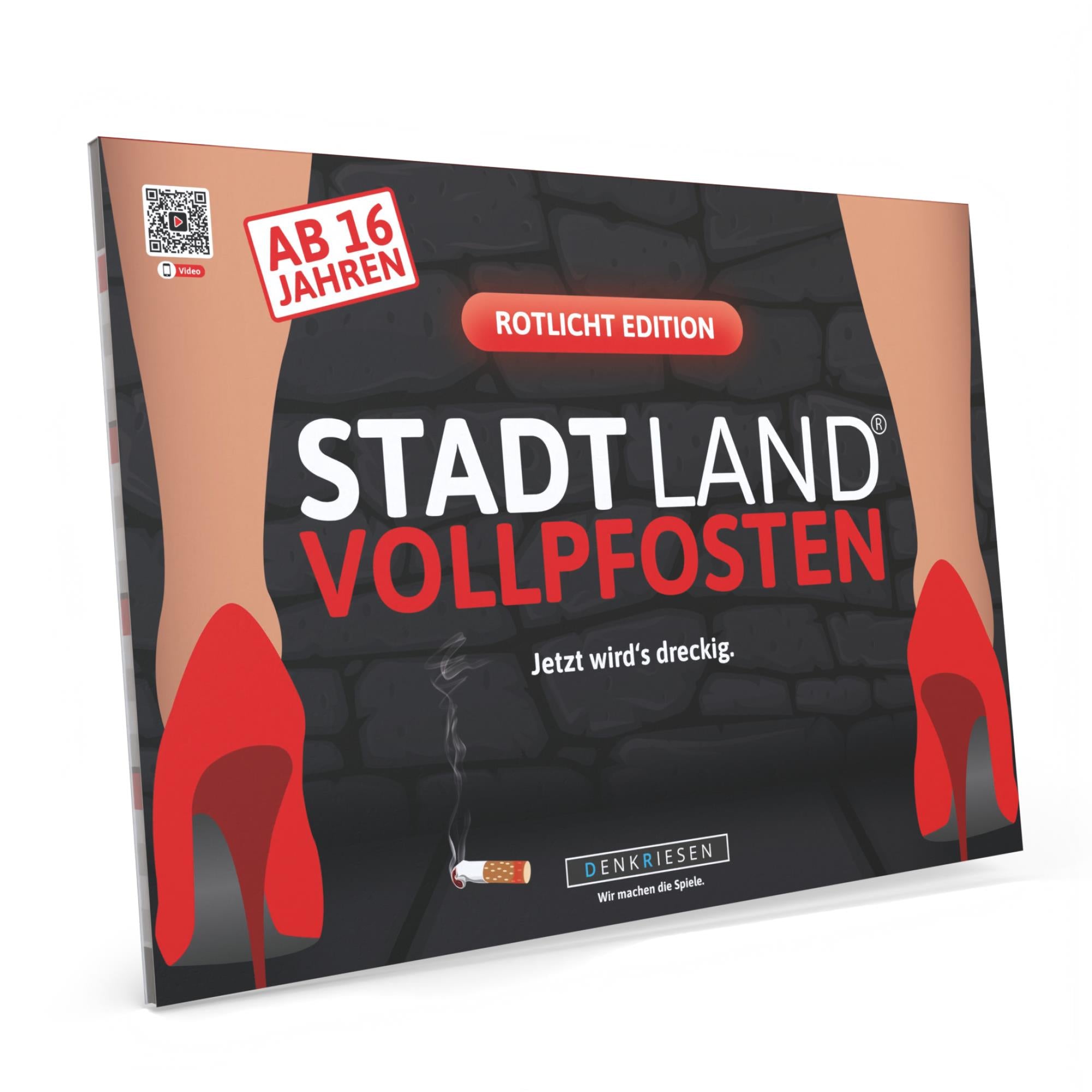 Stadt Land Vollpfosten® Rotlicht Edition – "Jetzt wird's dreckig." | A4 Spielblock